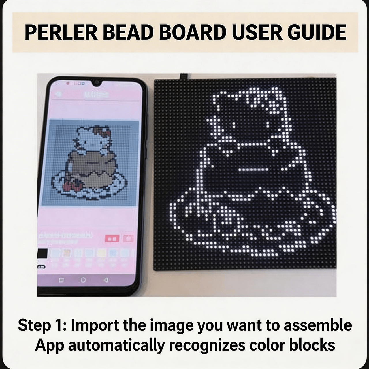 Smart Fuse Bead Board — App - Guided LED Pegboard | 52 - Pin | Free Lifetime App - XAutoLab | Desktop SMT Pick & Place, Feeders & Equipment